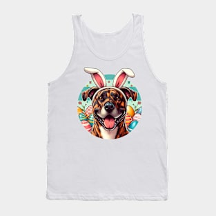 Treeing Tennessee Brindle Enjoys Easter with Bunny Ears Tank Top